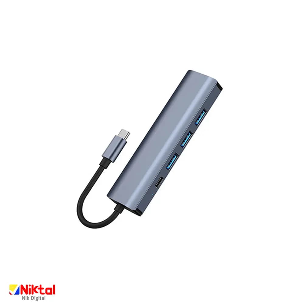 هاب 5 پورت Type-c مدل BYL-2302