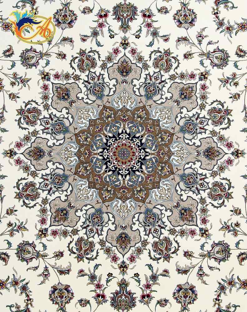 فرش ماشینی افرند 1250 شانه زمینه کرم کد 24100 — تصویر ۴