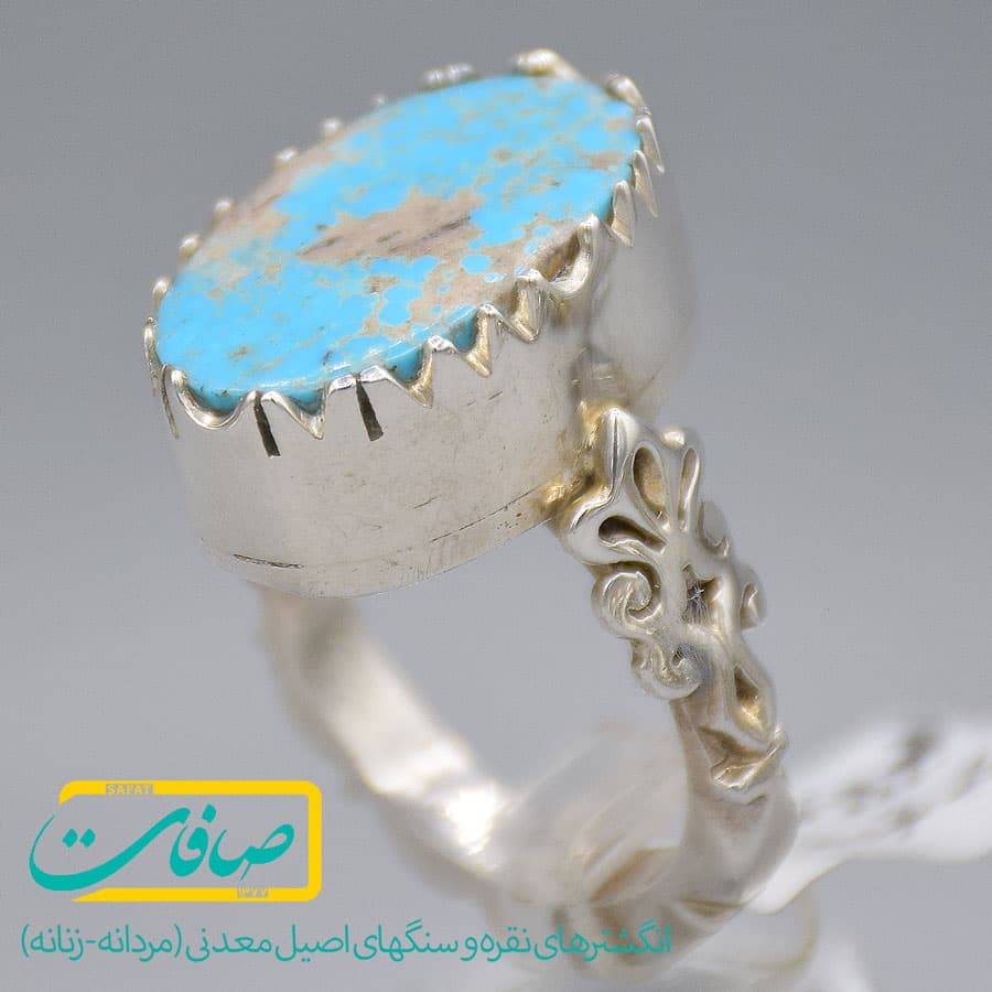 انگشتر فیروزه نیشابور مردانه «کد 3374»