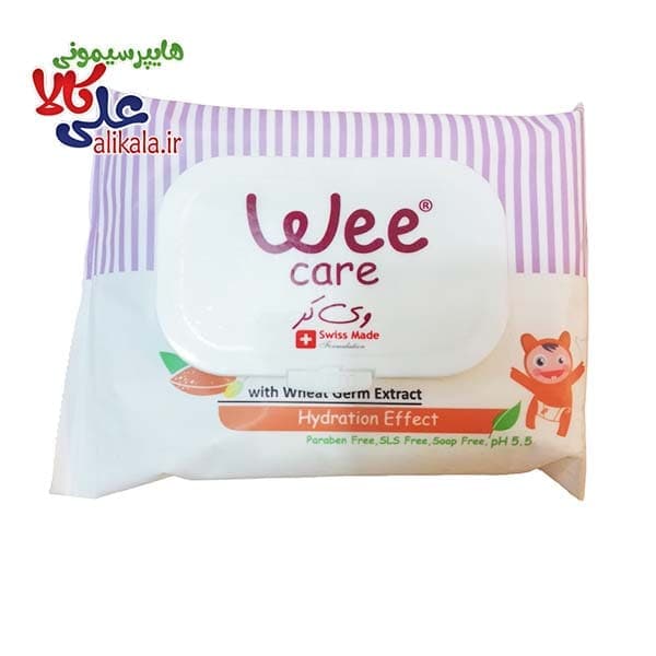 دستمال مرطوب کودک وی کر حاوی روغن بادام بسته 20 عددی