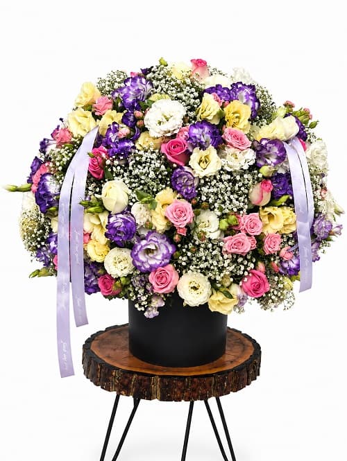 باکس گل طبیعی تبریک لاکچری پوریا – کد 1186