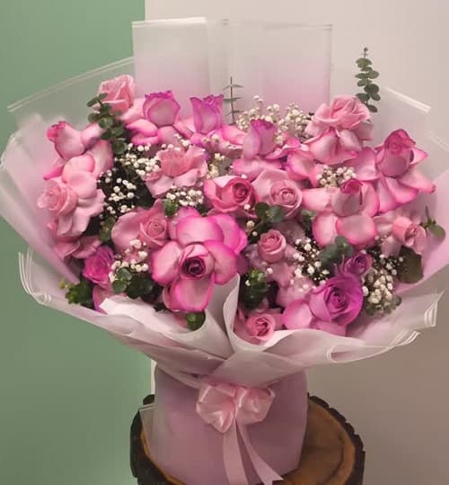 باکس گل روز مادر اسفنجی رز صورتی – کد 1152