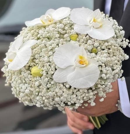 دسته گل عروس ارکیده ژیپسو -کد 0114