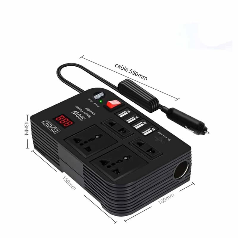 اینورتر فندکی خودرو مدل BYGD E8982 توان 300 وات — تصویر ۵