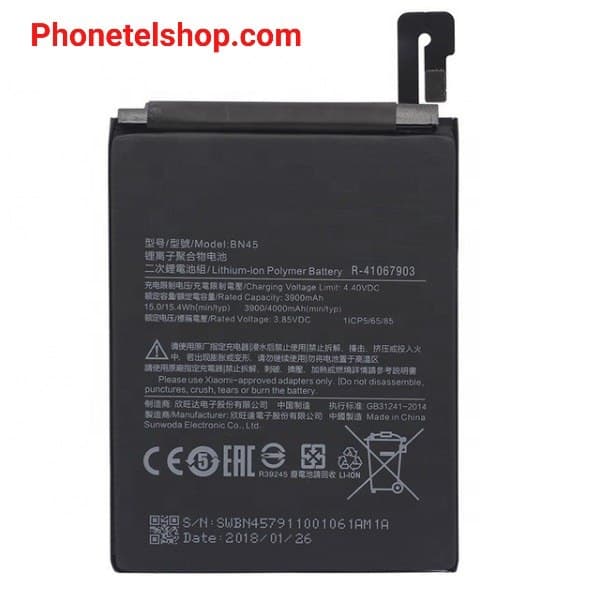 باتری گوشی موبایل شیائومی battery mobile xiaomi note 5 BN45