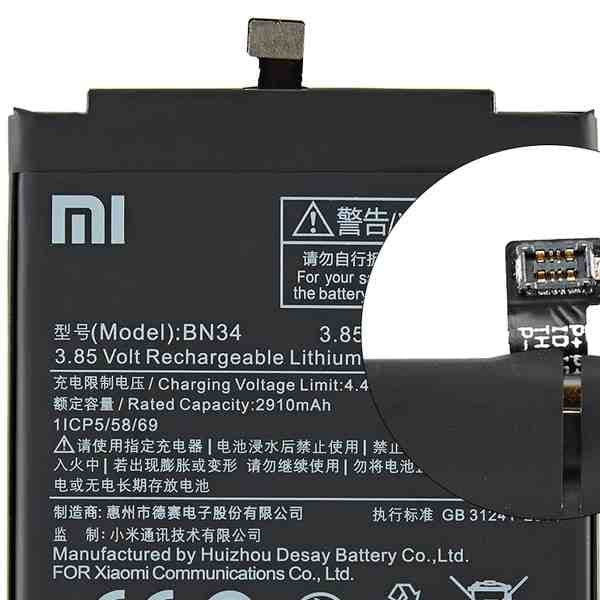 باتری گوشی موبایل شیائومی ردمی 5A battery mobile xiaomi redmi 5A BN34 — تصویر ۳