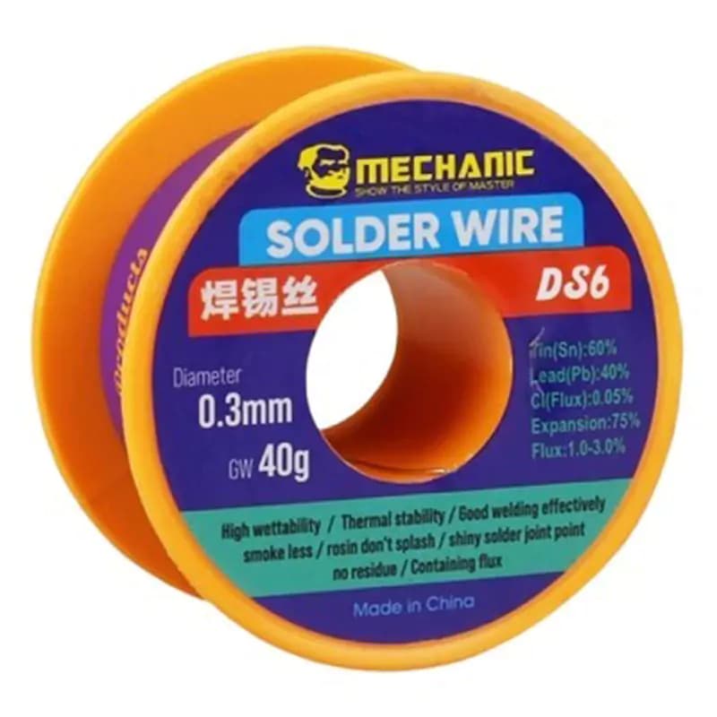 سیم لحیم قرقره ای مکانیک Mechanic DS6 40g قطر 0.3