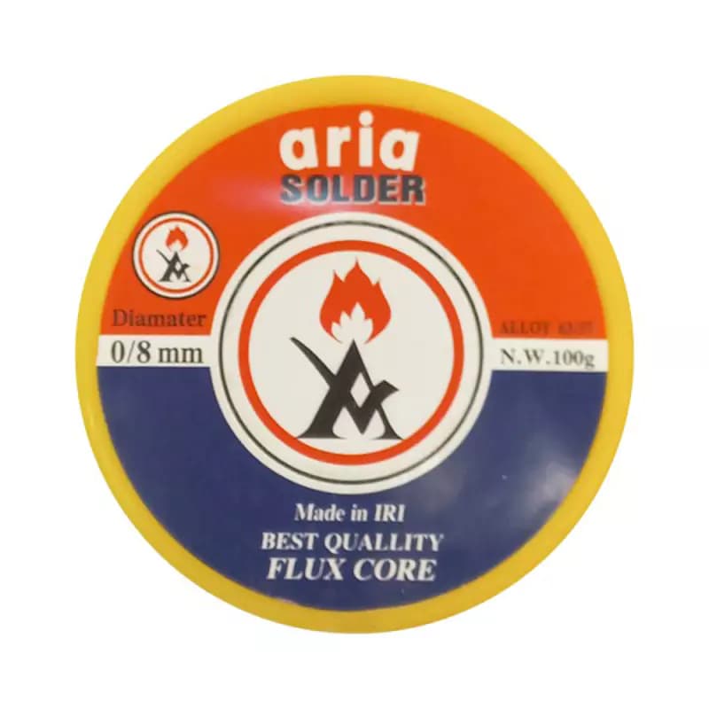 سیم لحیم قرقره ای آریا Aria 100g قطر 0.8 — تصویر ۴