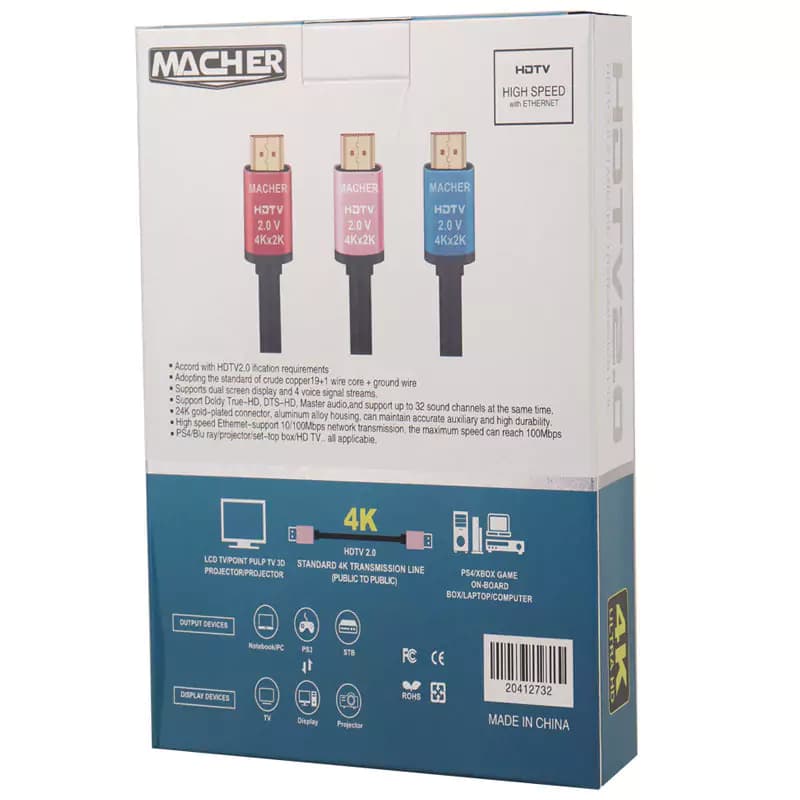 کابل HDMI 4K مچر MR-186 طول 3 متر — تصویر ۷