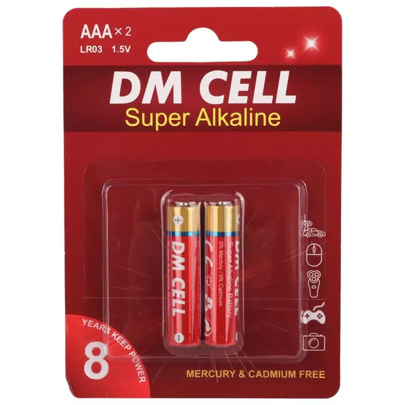 باتری چهارتایی نیم قلمی DM Cell Super Alkaline LR03 1.5V AAA — تصویر ۴