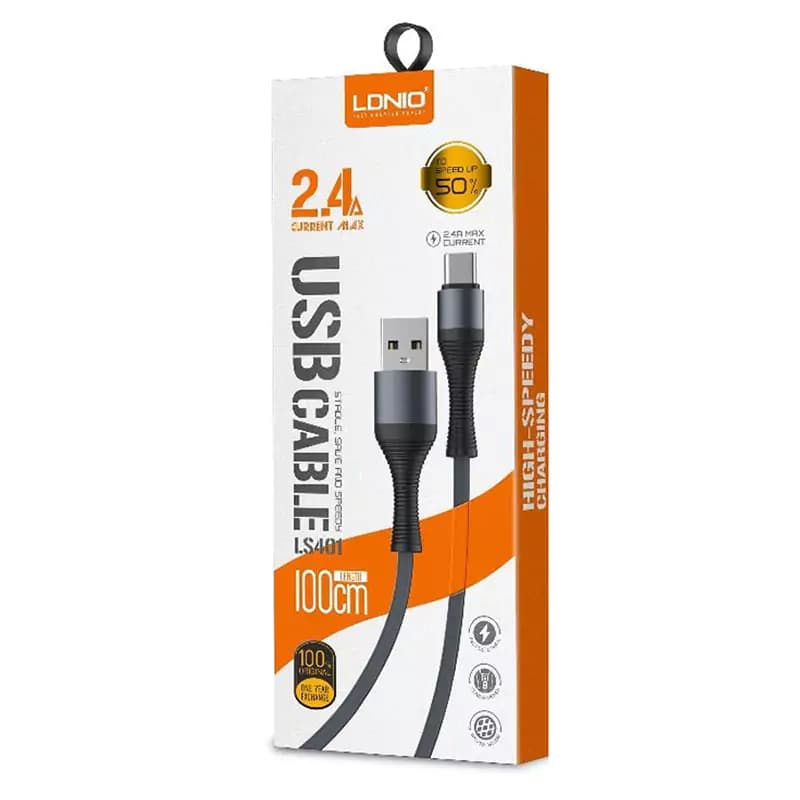 کابل آیفونی فست شارژ Ldnio LS401 2.4A 1m — تصویر ۳