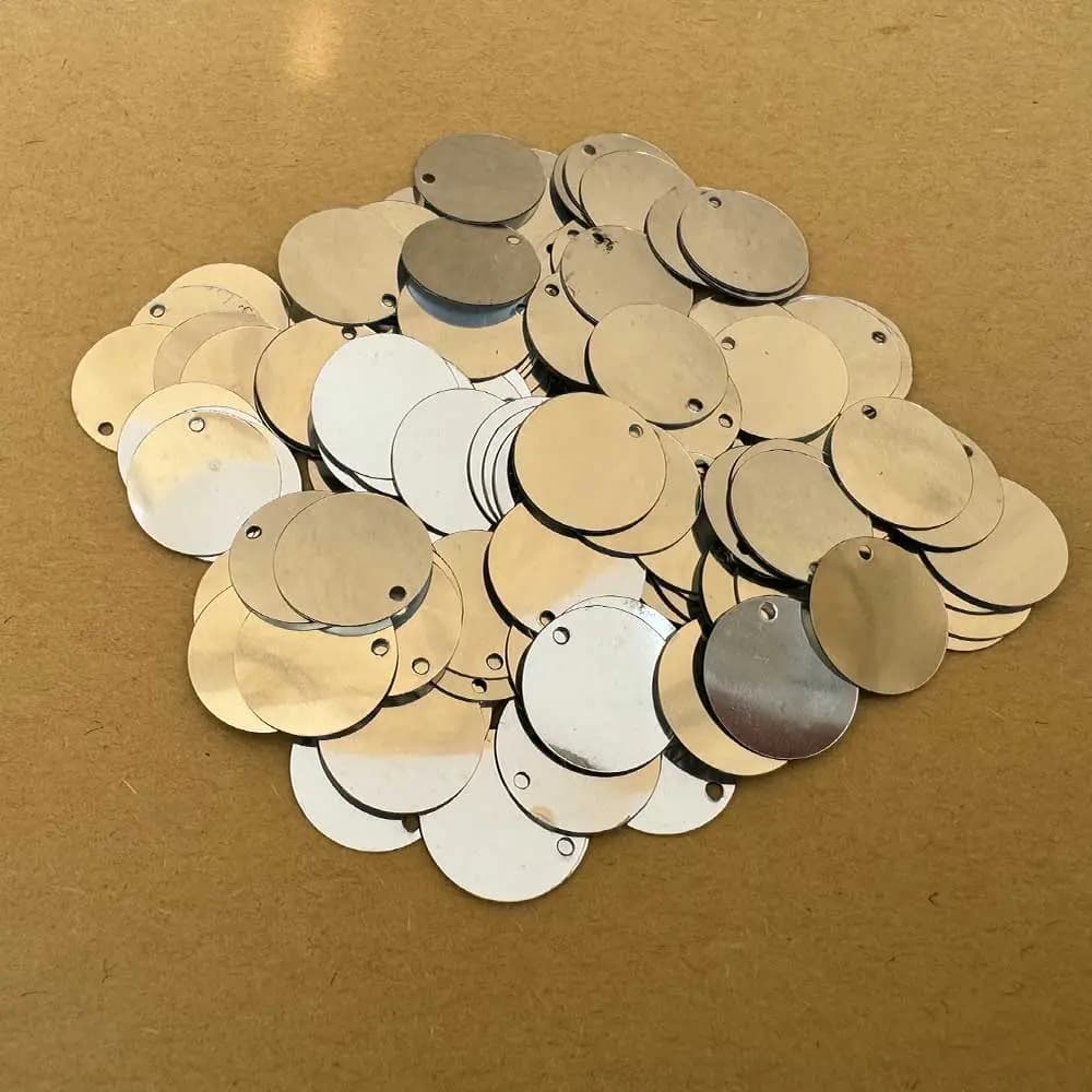 پولک سکه ای 15 میل نقره ای بسته 25 گرمی — تصویر ۵