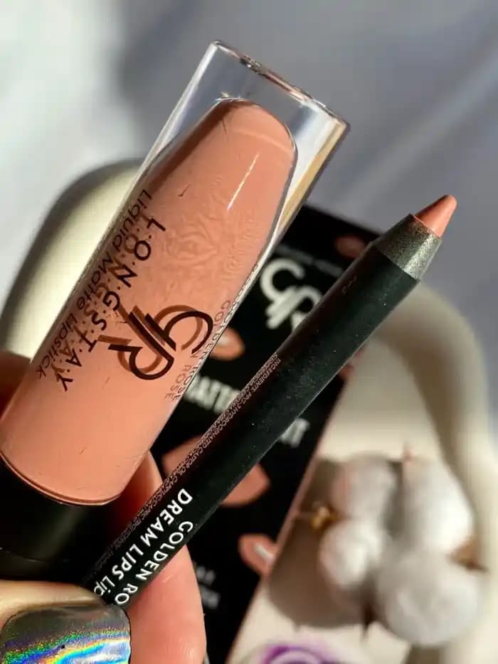 پک رژلب و خط لب گلدن رز (warm nude ( 503-13 — تصویر ۵