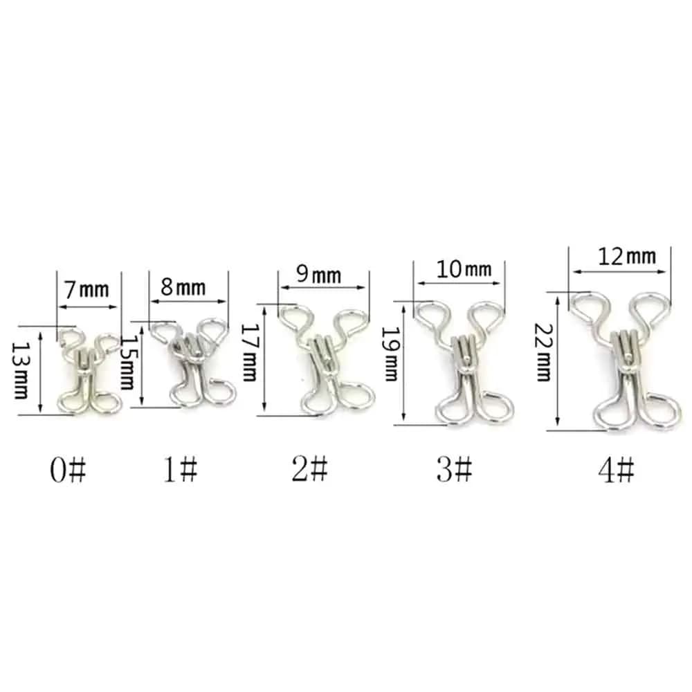 قزن قفلی سایز 2 فلزی نقره ای مدل هوکس Hooks بسته 24 عددی — تصویر ۳