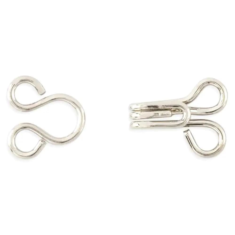 قزن قفلی سایز 2 فلزی نقره ای مدل هوکس Hooks بسته 24 عددی