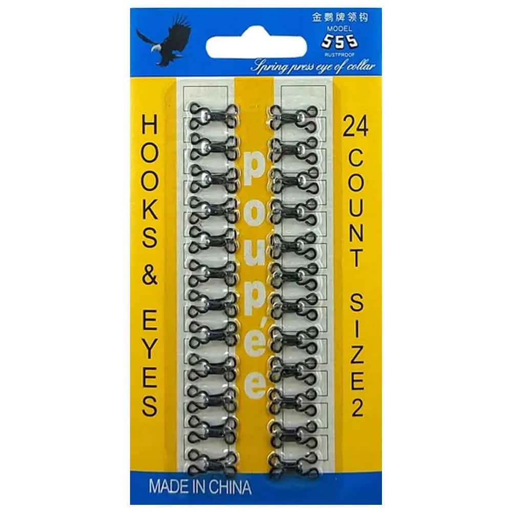 قزن قفلی سایز 2 فلزی مشکی مدل هوکس Hooks بسته 24 عددی — تصویر ۷