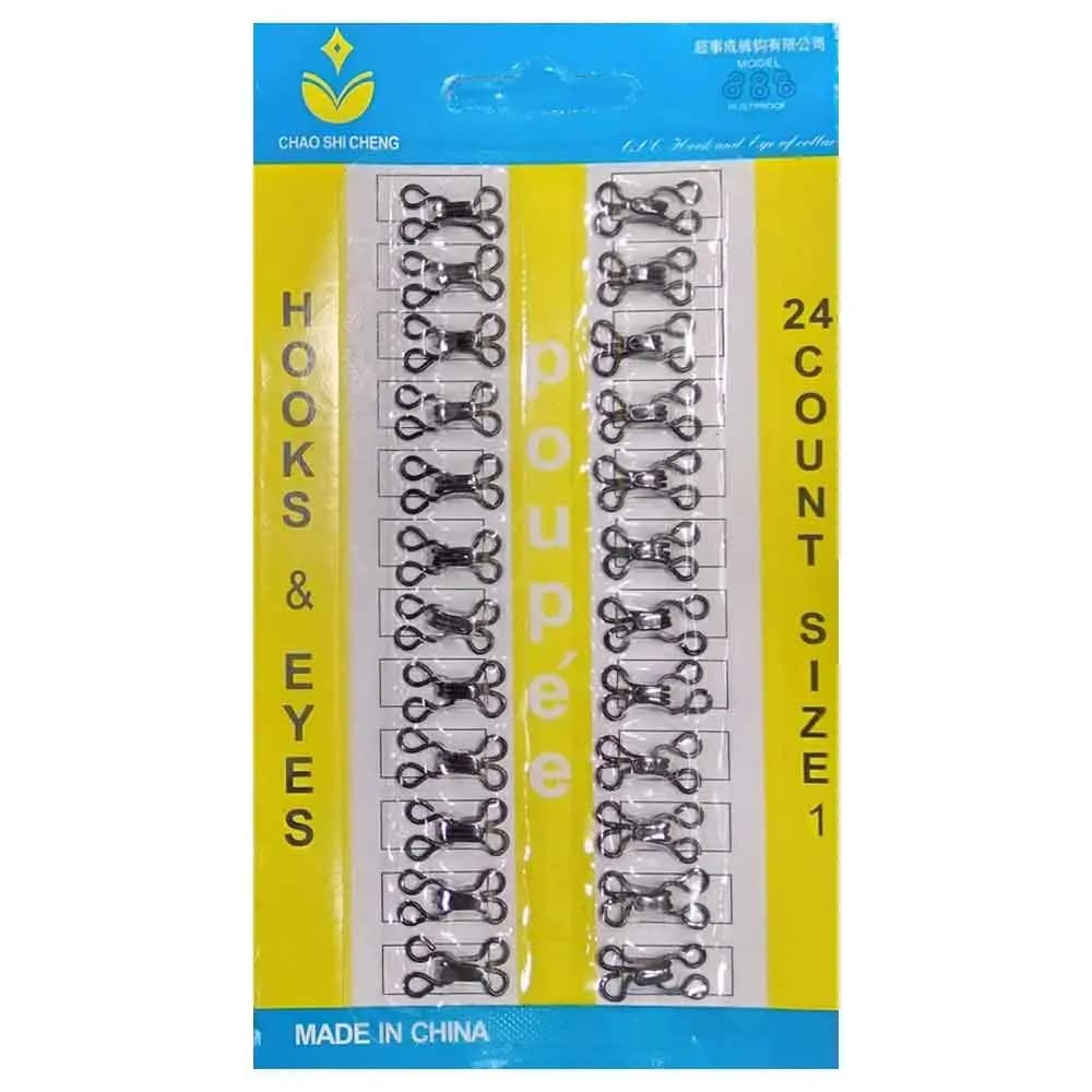 قزن قفلی سایز 1 فلزی مشکی مدل هوکس Hooks بسته 24 عددی — تصویر ۷