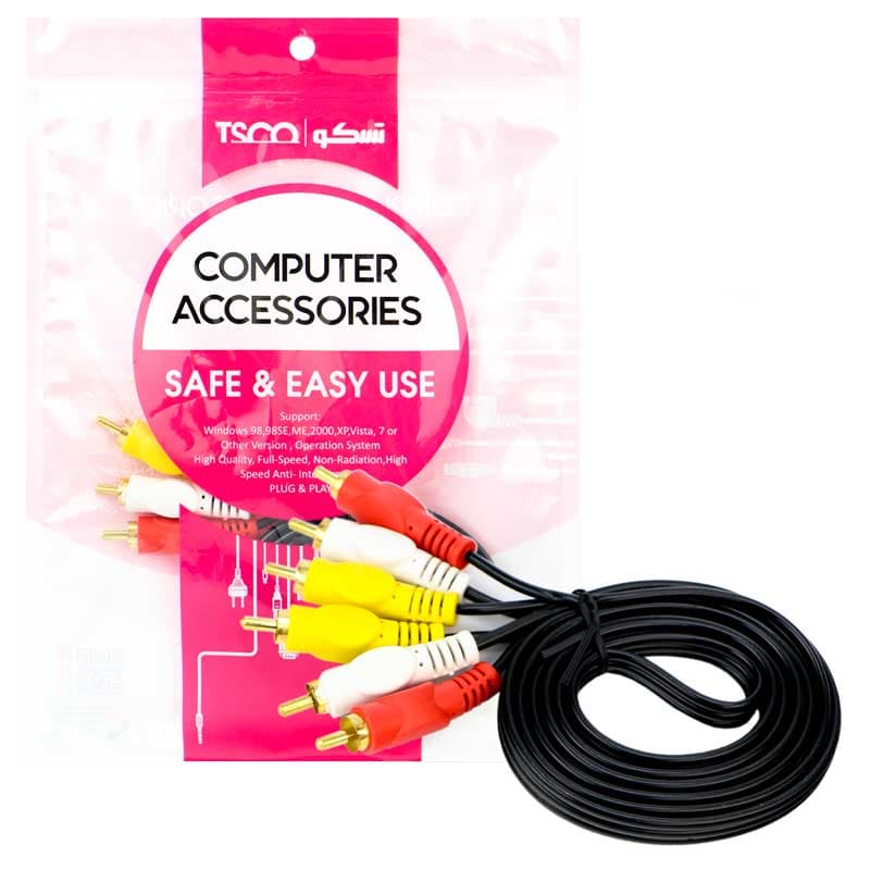 کابل تبدیل 3 به 3 RCA تسکو مدل TC 12 طول 1.5 متر
