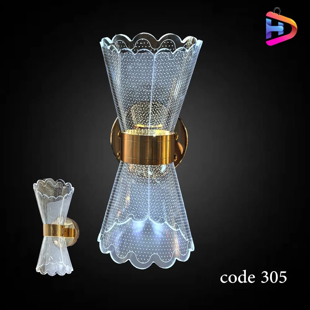 چراغ دیواری سه رنگ مدل کریستالی کد 305