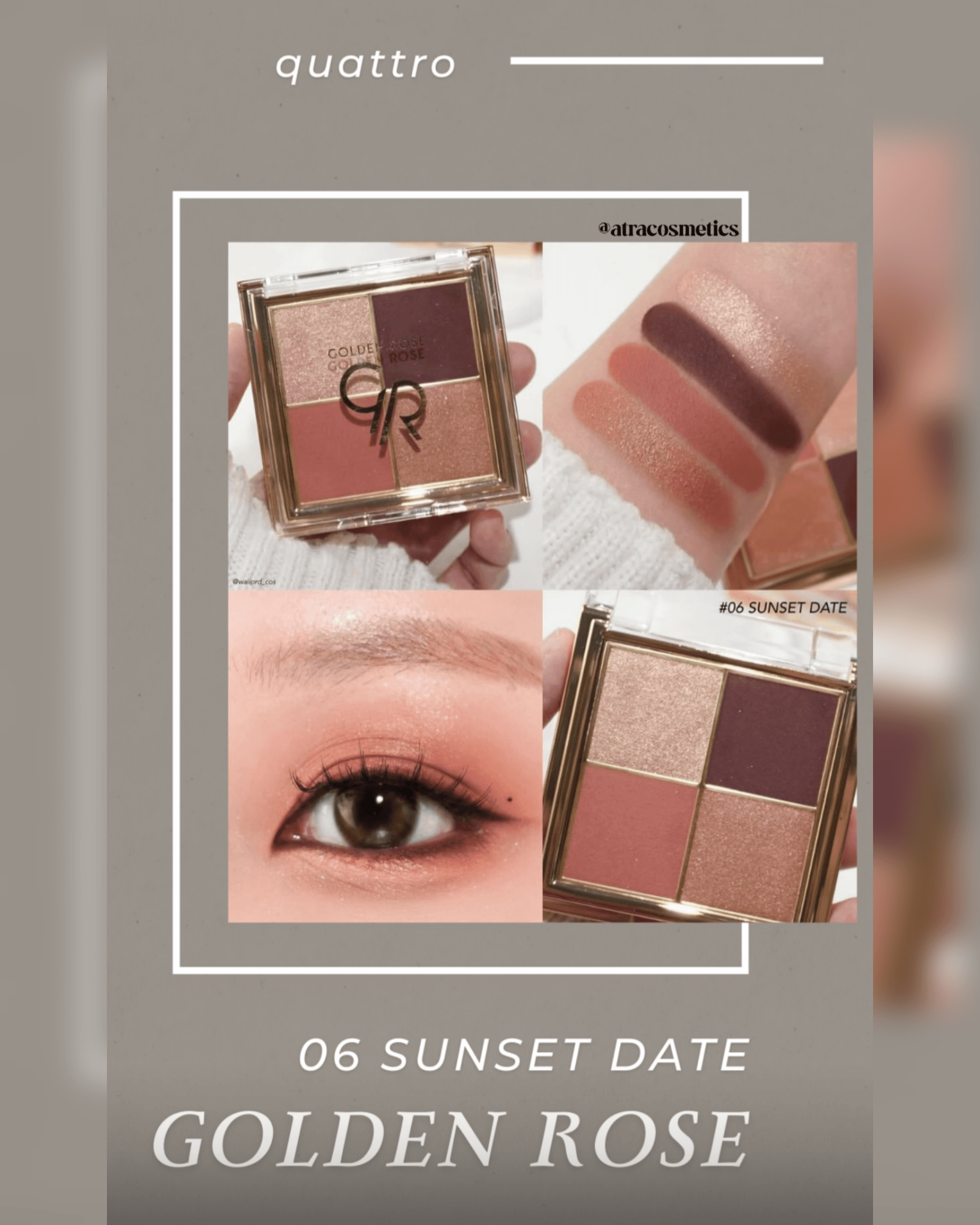 پالت‌های سایه چشم ۴ رنگ گلدن رز (Golden Rose Quattro Eyeshadow Palette) — تصویر ۱۰