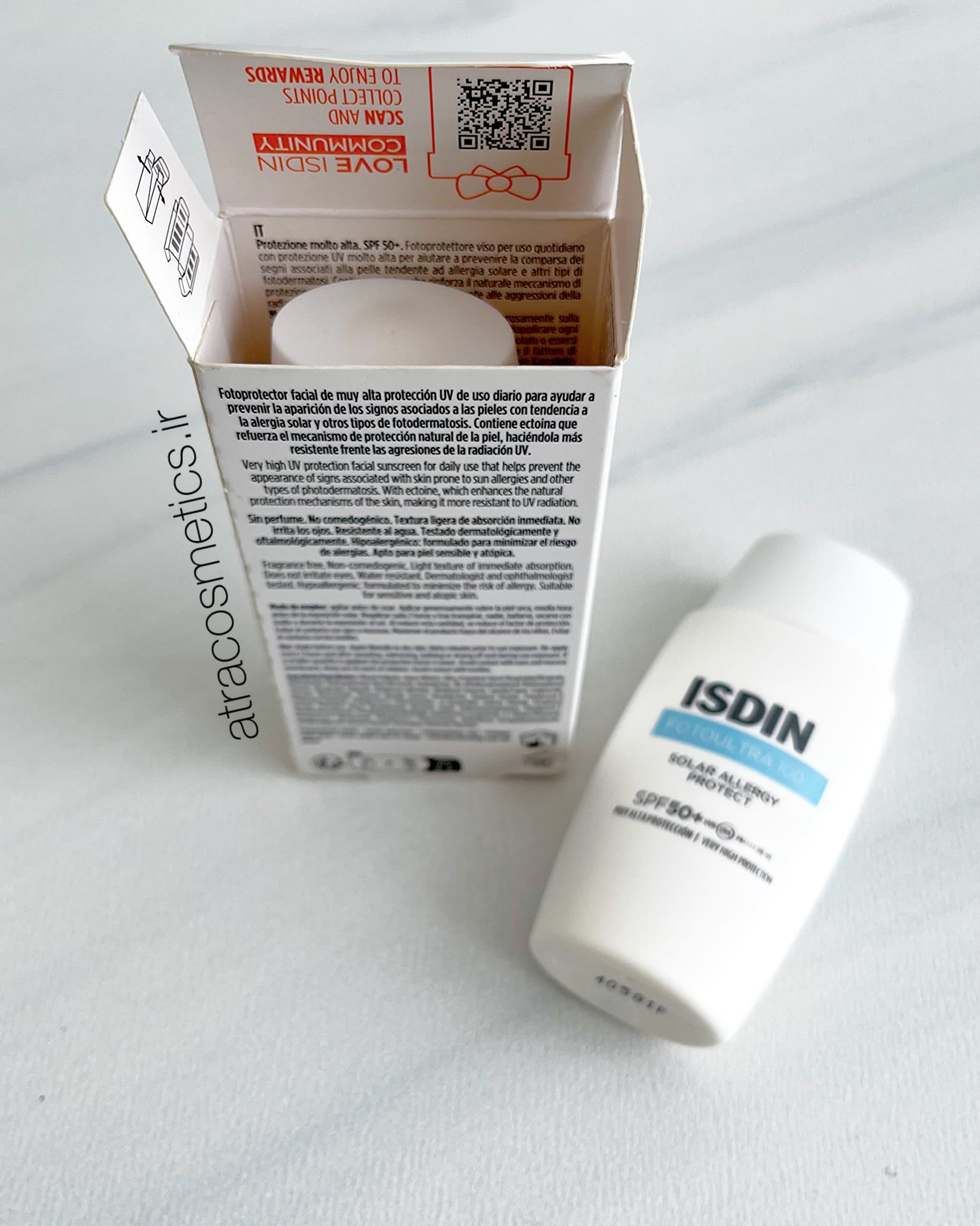 ضد آفتاب ایزدین فتوالترا ۱۰۰ سولار آلرژی پروتکت ISDIN FotoUltra 100 Solar Allergy Protect SPF50+ — تصویر ۹