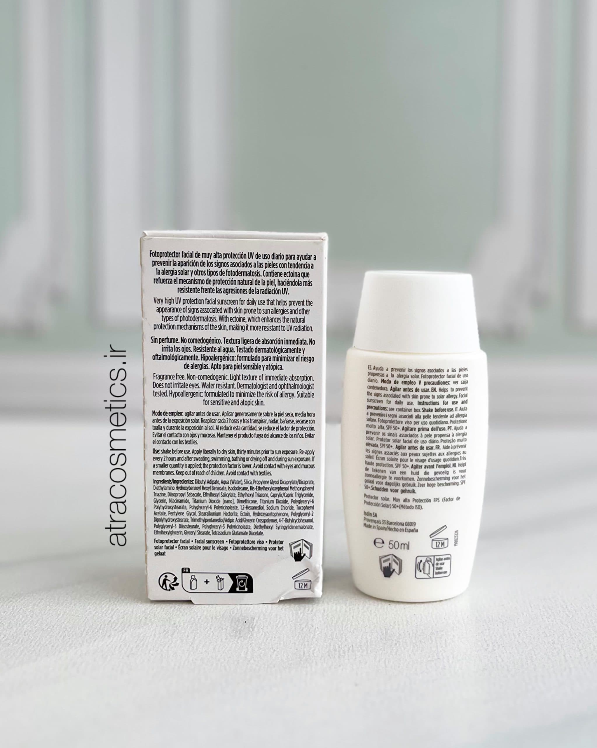 ضد آفتاب ایزدین فتوالترا ۱۰۰ سولار آلرژی پروتکت ISDIN FotoUltra 100 Solar Allergy Protect SPF50+ — تصویر ۱۰
