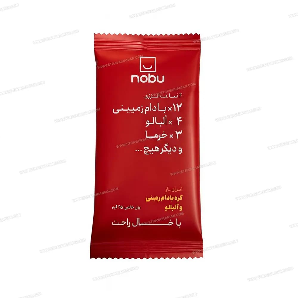 پروتئین بار رژیمی صد درصد طبیعی فاقد گلوتن و موادنگهدارنده کره بادام زمینی و آلبالو نوبو تلاونگ NOBU با بهترین قیمت + خرید آنلاین