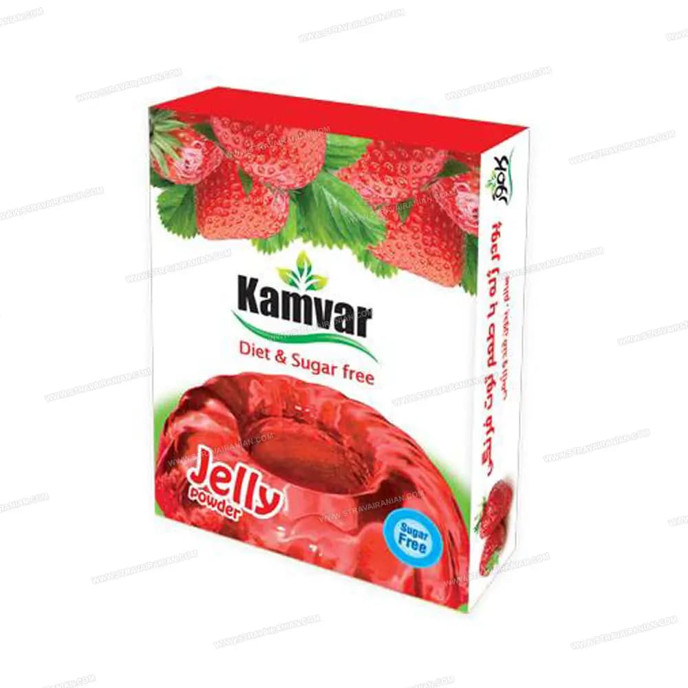 پودر ژله رژیمی و بدون قند کامور با طعم توت فرنگی با بهترین قیمت + خرید آنلاین