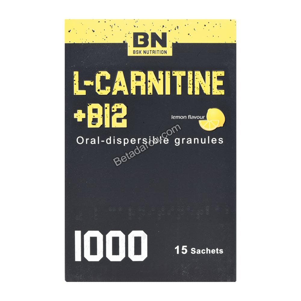ساشه ال کارنیتین 1000 و ویتامین B12 بی اس کی 15 عددی