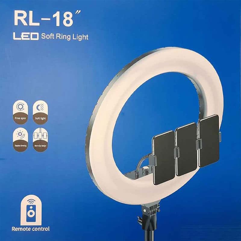 رینگ لایت ۴۵ سانتی RL-18 با پایه ۲ متری — تصویر ۵