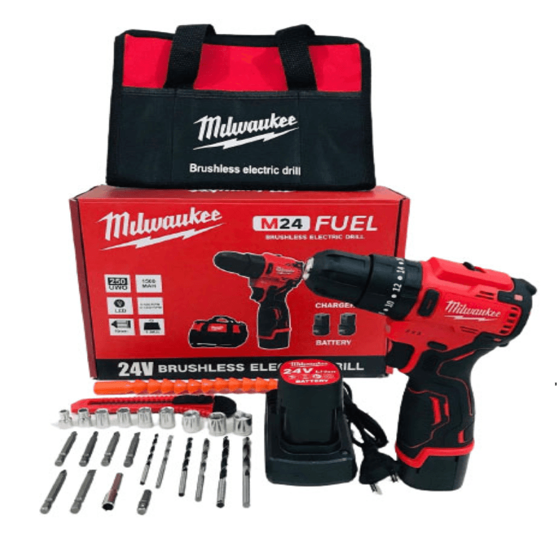 دریل شارژی 24 ولت میلواکی ا Milwaukee Rechargable Drill 24V