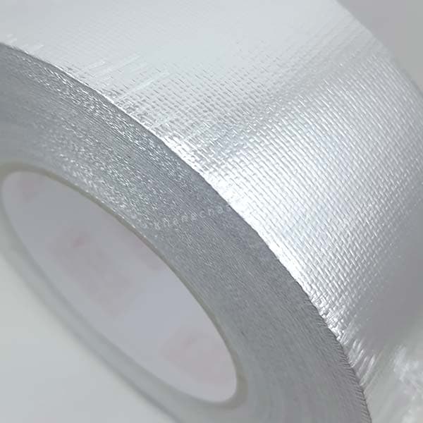 چسب نواری آلومینیوم الیاف دار عرض ۵ سانت ۵۰ متری Aluminum tape (فایبرگلاس) — تصویر ۳