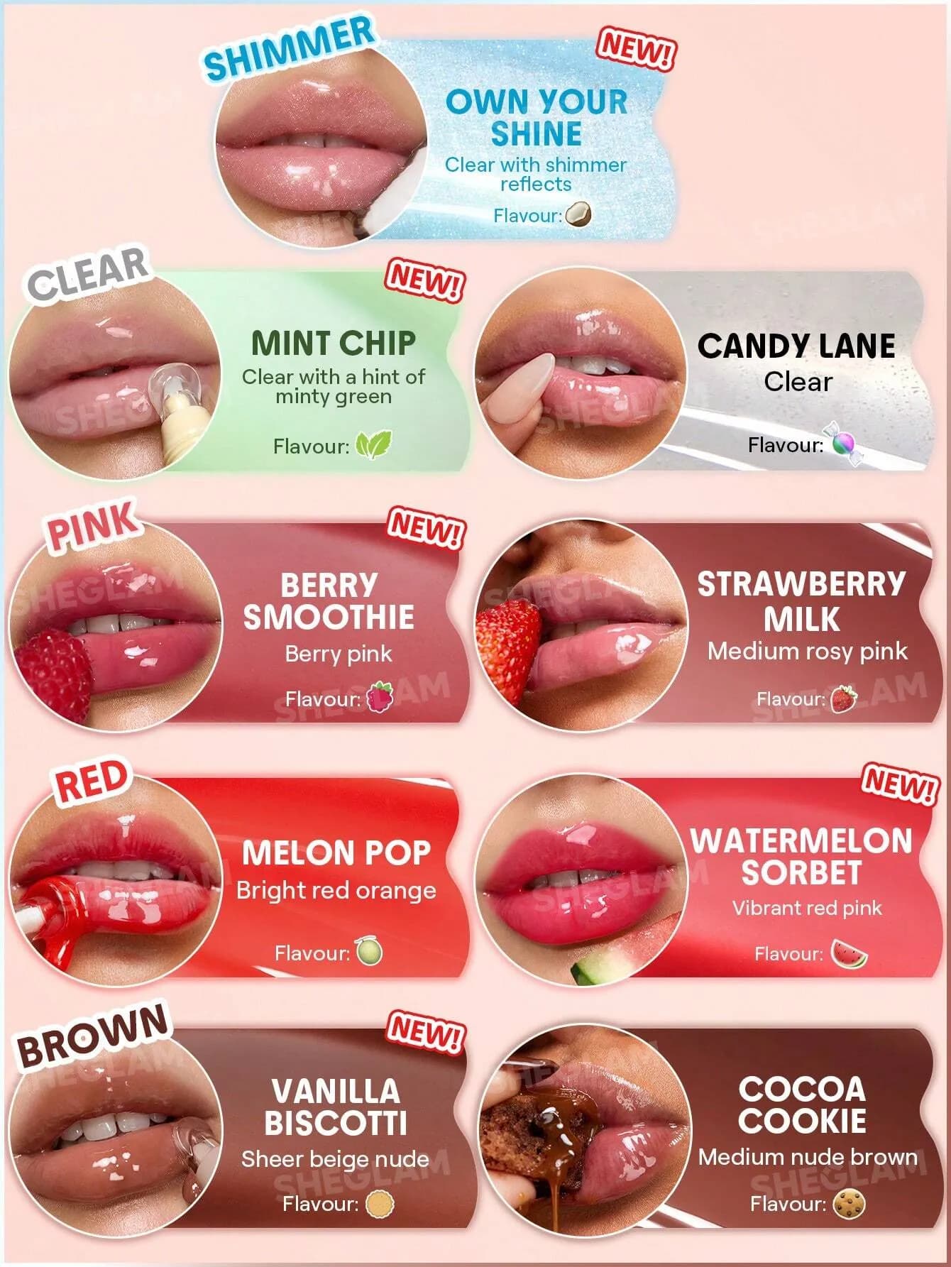 لیپ گلاس آبرسان شیگلم مدل Crystal Glaze رنگ Berry Smoothie — تصویر ۱۰