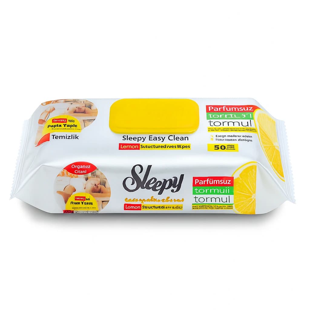 دستمال مرطوب اسلیپی Sleepy مخصوص سطوح آشپزخانه حاوی روغن لیمو بسته 50 عددی