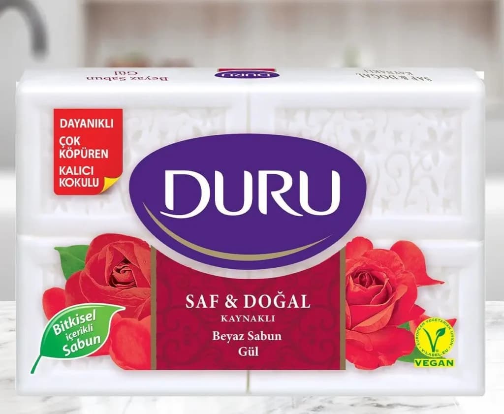 صابون بدن دورو Duru کتابی عصاره گل رز 4 عددی 600 گرم — تصویر ۸