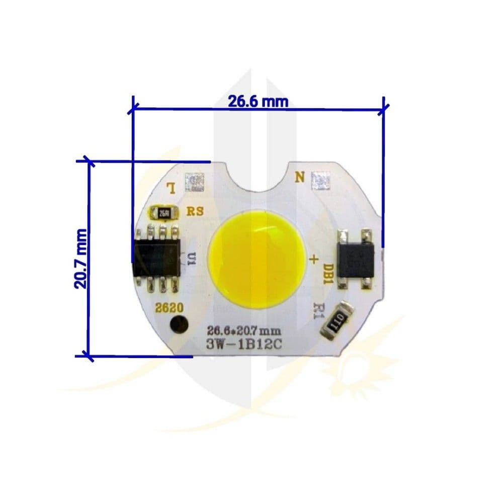 چیپ 3 وات برق مستقیم cob 3w 220V — تصویر ۳