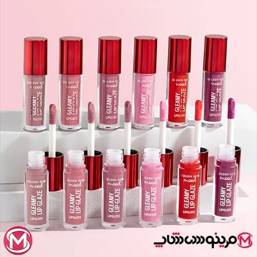 لیپ گلاس گلدن رز Golden Rose سری Gleamy Lip Glaze رنگ Nude Kiss شماره 201 — تصویر ۱۱