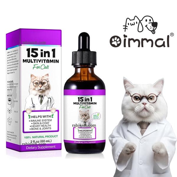 قطره 15در1مولتی ویتامین گربه اویمال ایرلند 60 میل