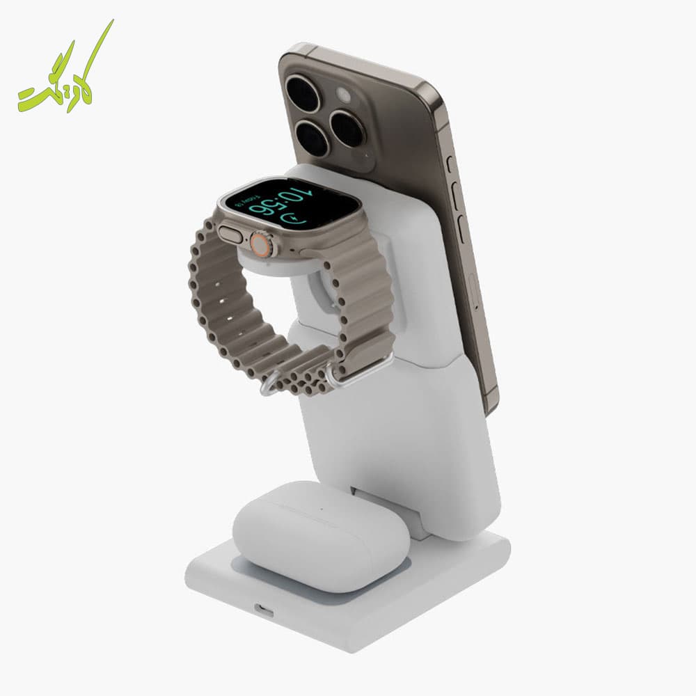 پاوربانک و شارژر وایرلس مگسیف 4 کاره بازیک Bazic GoMag Flex 10K — تصویر ۳