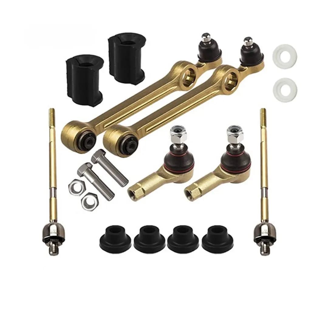 کیت جلوبندی پراید ۱۴ تیکه با بوش فلزی و لاستیکی امیرنیا | Pride 14-piece front bumper kit with metal and rubber bushings Amirnia