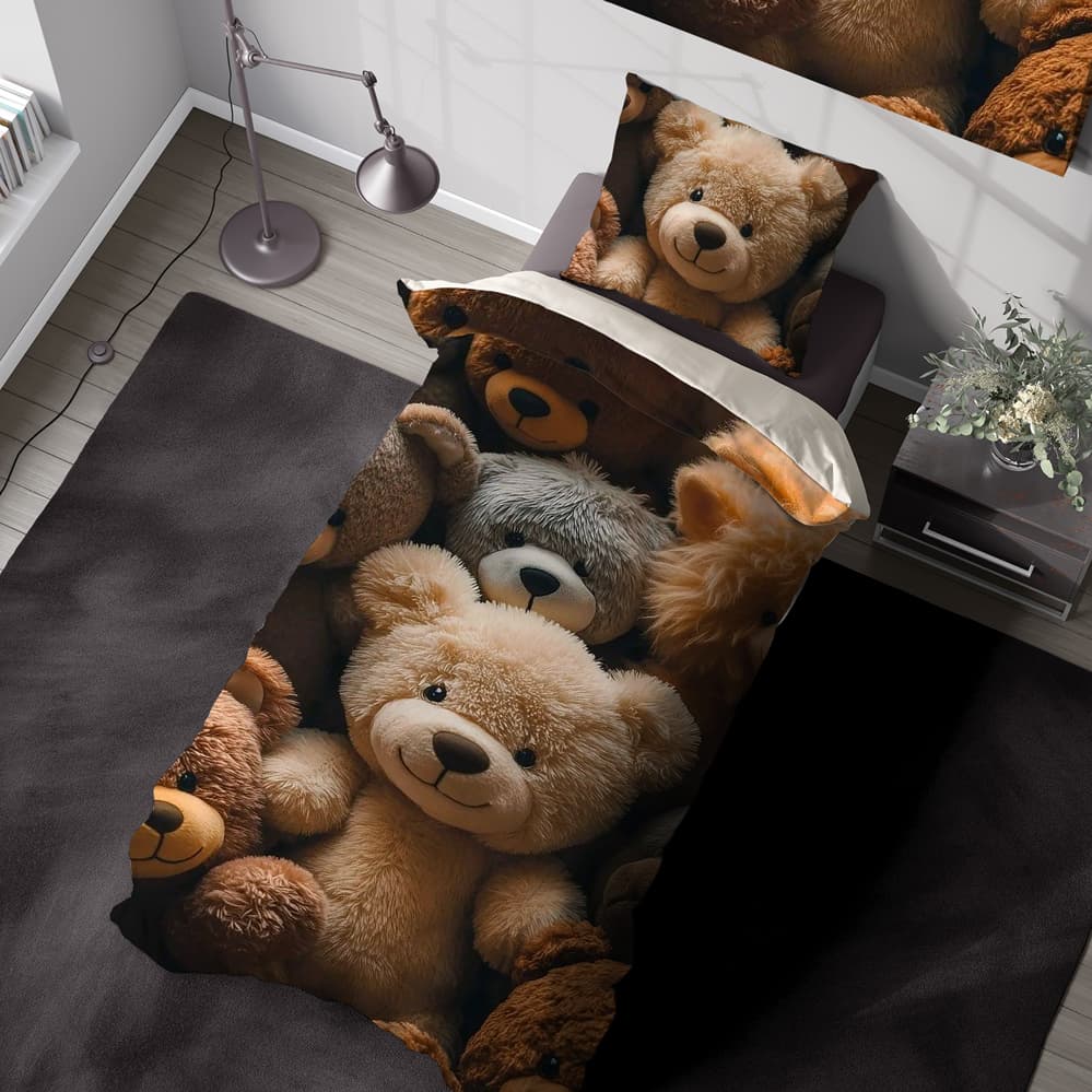ست روتختی طرح خرس تدی قهوه ای WA-4690