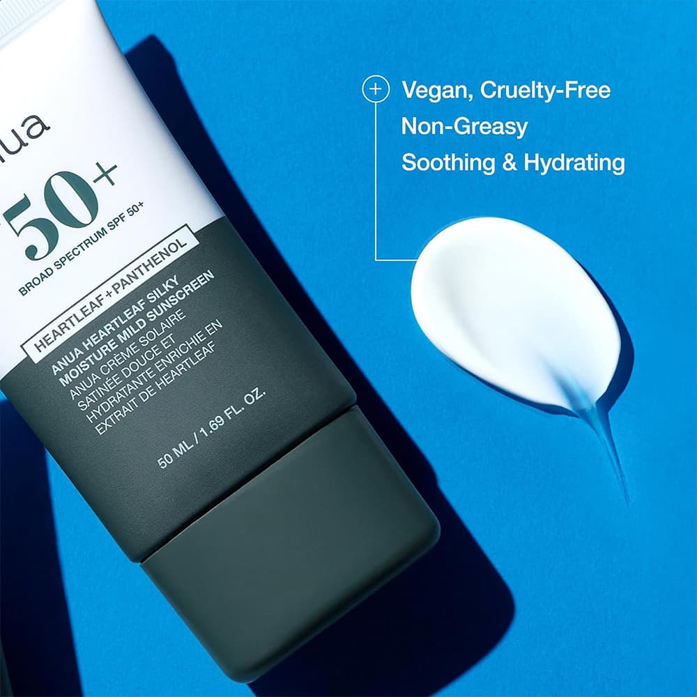 ضد آفتاب مرطوب کننده آنوا ANUA مدل HEARTLEAF SILKY MOISTURE با SPF +50 حجم 50 میل — تصویر ۹