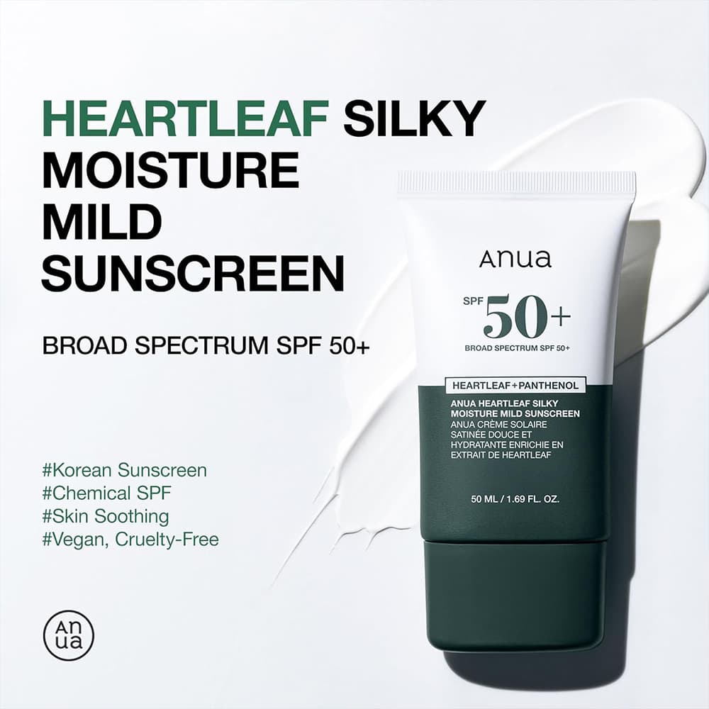 ضد آفتاب مرطوب کننده آنوا ANUA مدل HEARTLEAF SILKY MOISTURE با SPF +50 حجم 50 میل — تصویر ۶