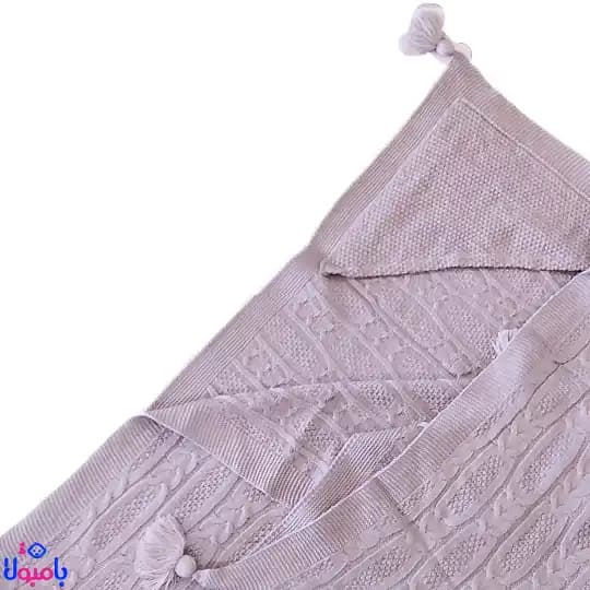 پتو دور پیچ نوزاد بافت طوسی 92*100 سانتی متر — تصویر ۷