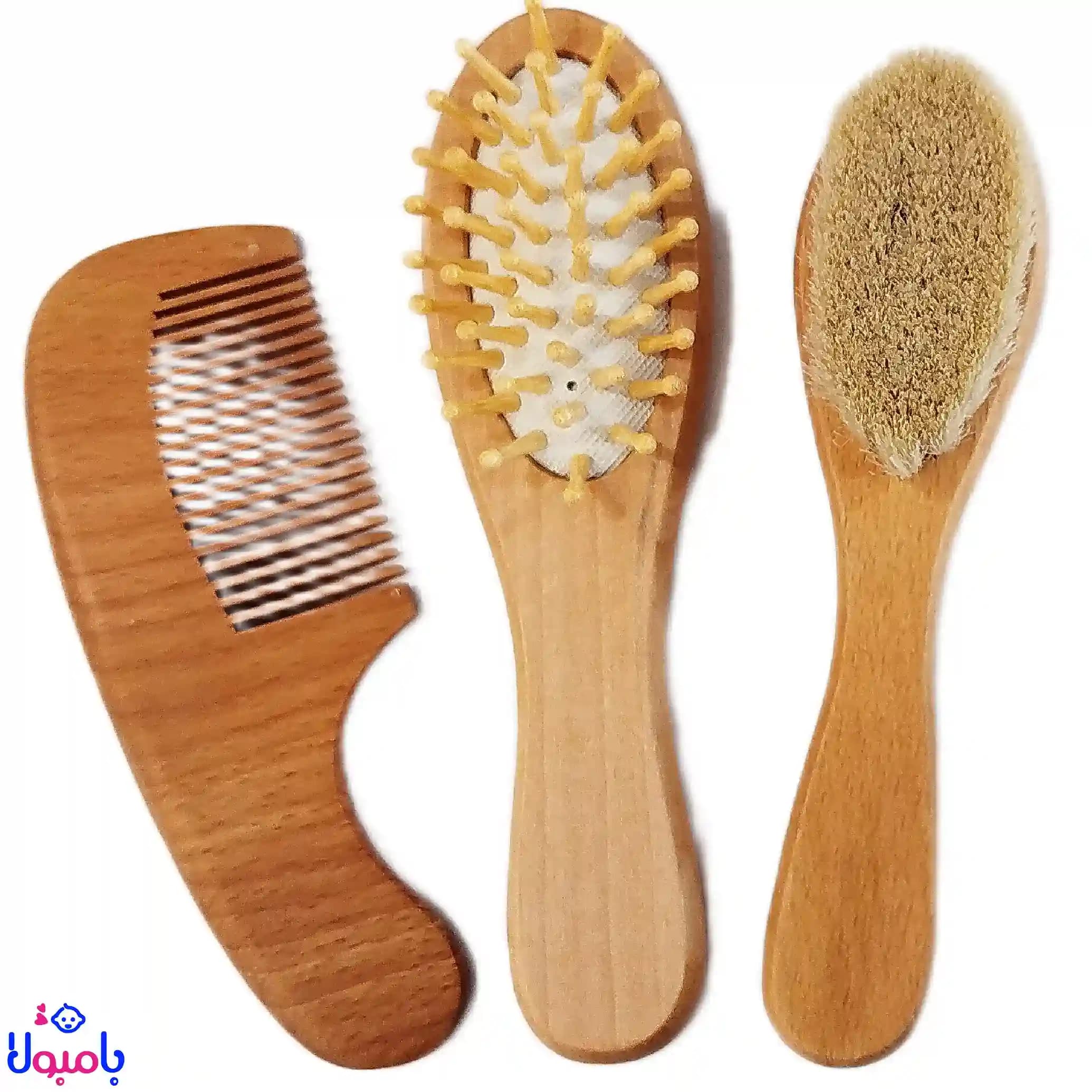 ست شانه و برس چوبی کودک ۳ تیکه — تصویر ۸