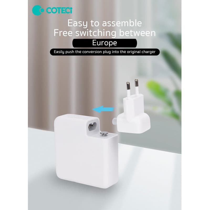 شارژر لپ تاپ 96 وات کوتتسی مدل MB1090-T96W-U مناسب برای مک بوک به همراه کابل Magsafe 2 — تصویر ۶