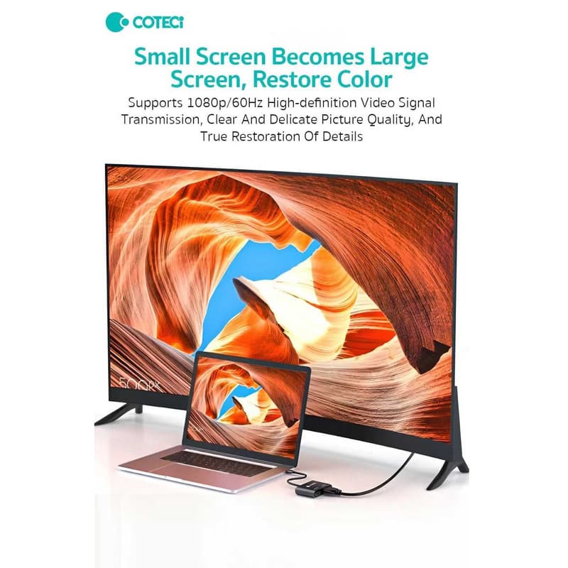 کابل تبدیل USB 3.0 به VGA/HDMI کوتتیس مدل OF-012 طول 0.1 متر — تصویر ۵