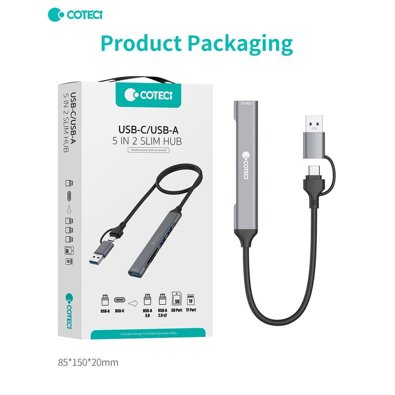 هاب 5 پورت USB/USB-C کوتتسی مدل OF-004 — تصویر ۸