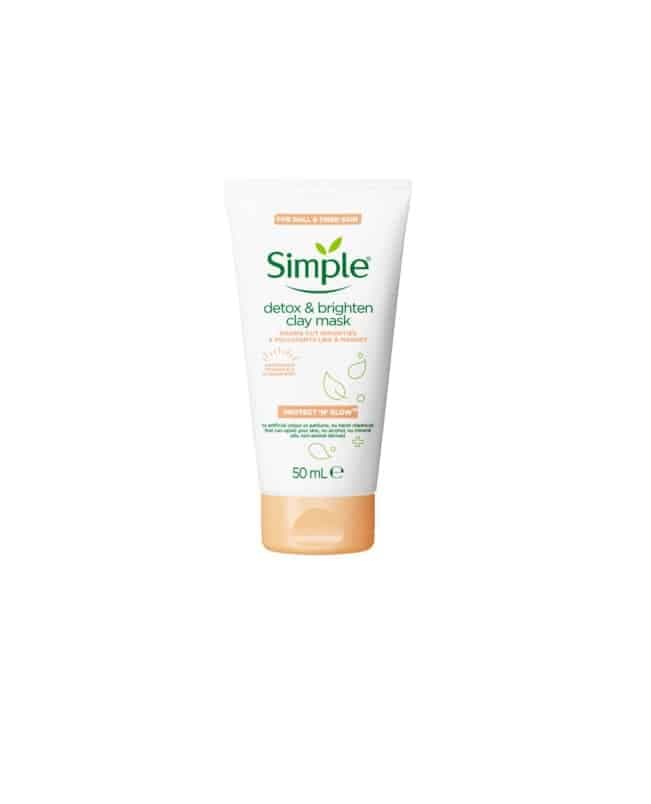 ماسک صورت خاک رس سیمپل SIMPLE مدل DETOX & BRIGHTEN حجم 50 میل