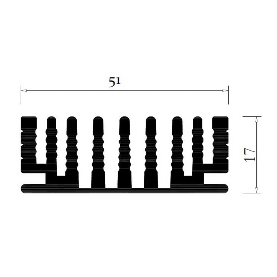 هیت سینک آلومینیومی 51x40x17mm — تصویر ۹